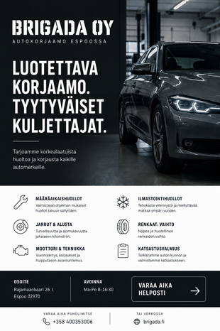 Kuva autohuoltoliikkeestä Autokorjaamo Brigada Oy Espoo